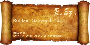 Retter Szeveréd névjegykártya